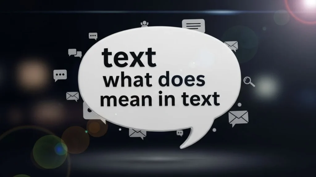text what does mean in text