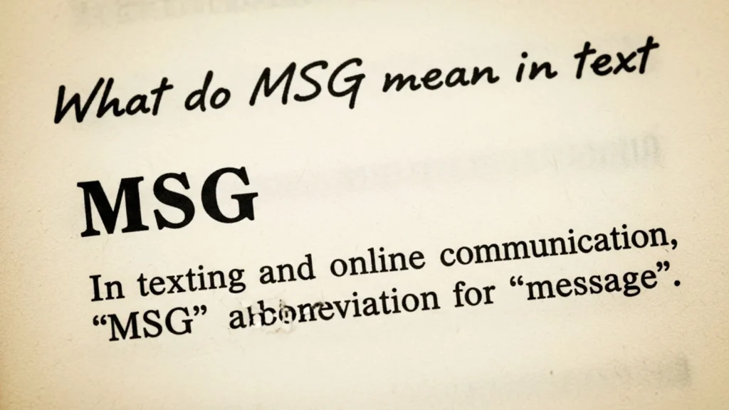 what do msg mean in text