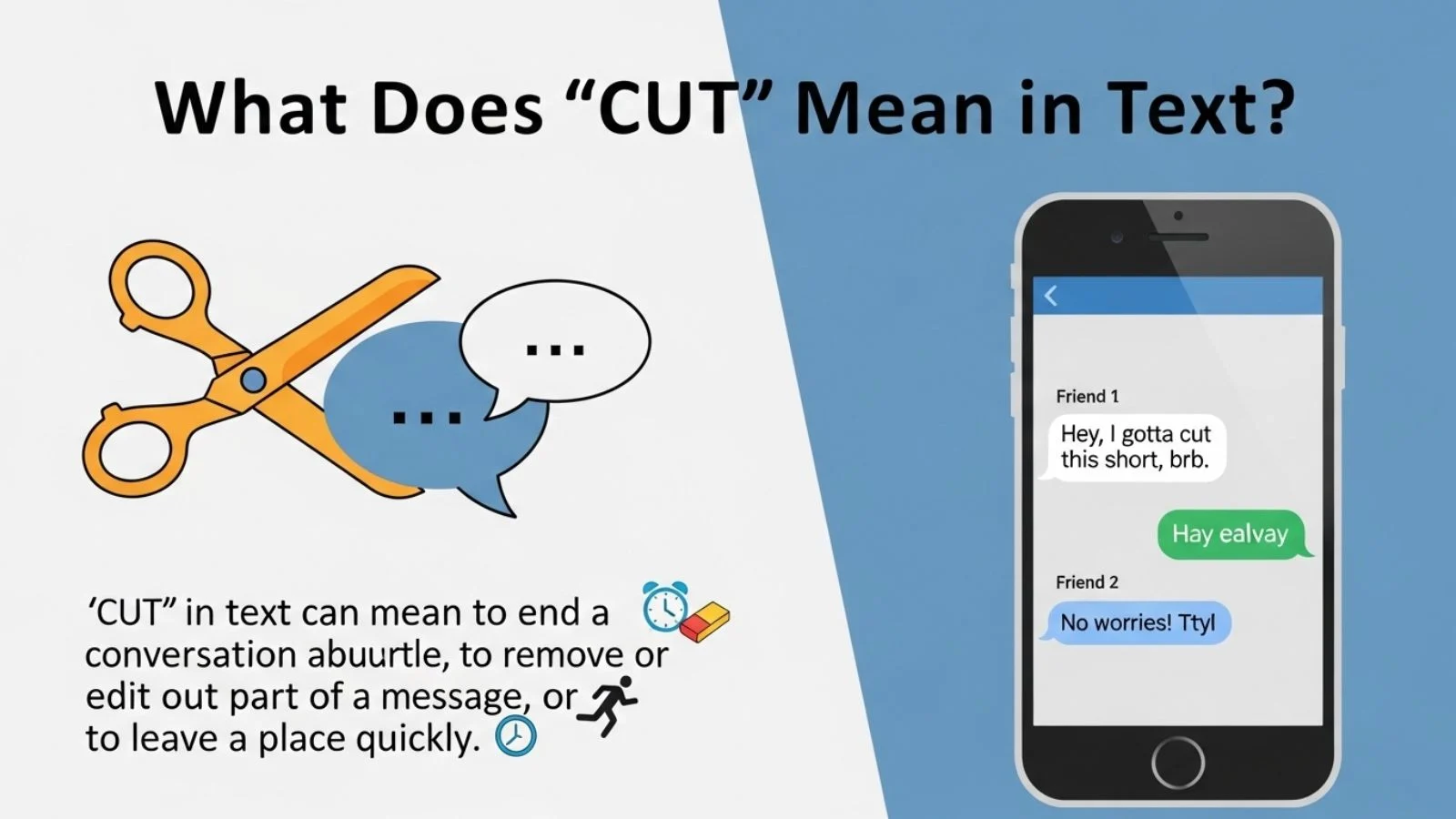 what does cut mean in text