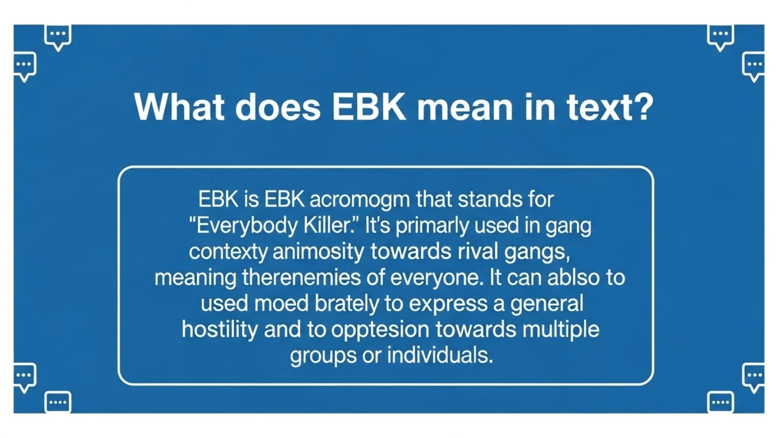what does ebk mean in text
