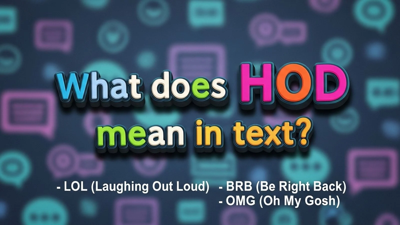what does hod mean in text