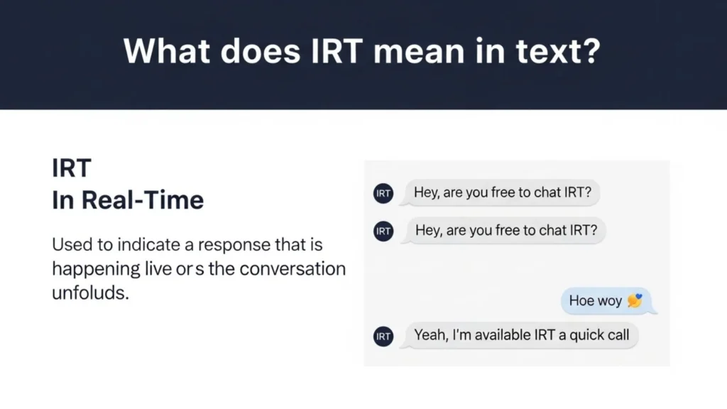 what does irt mean in text