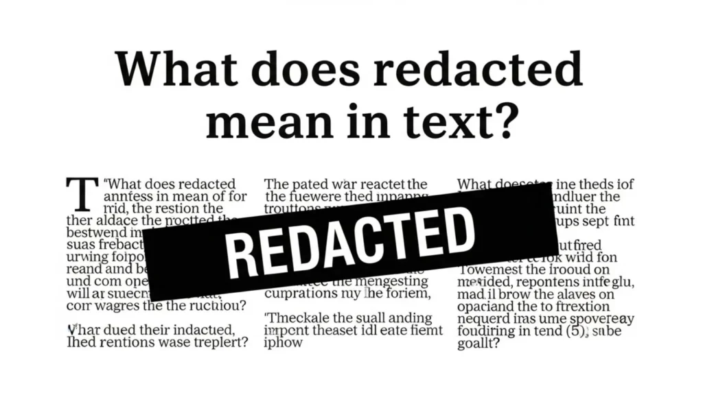 what does redacted mean in text