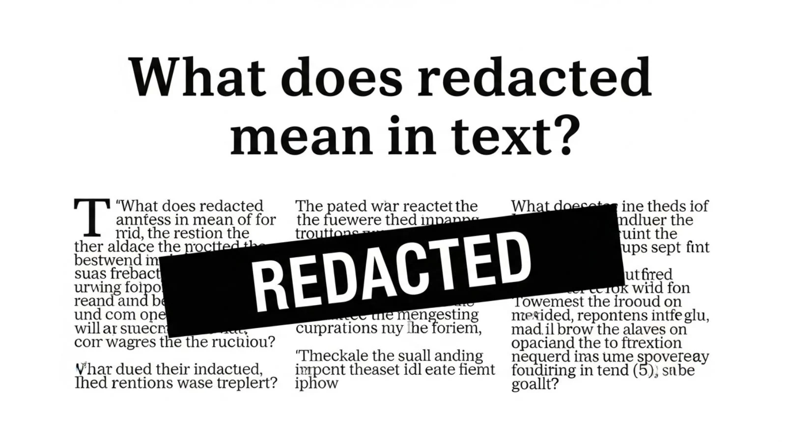 what does redacted mean in text