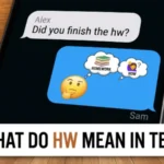what do hw mean in text