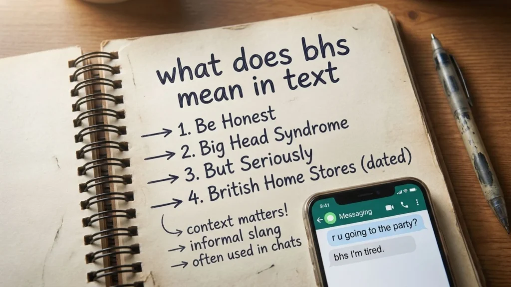 what does bhs mean in text