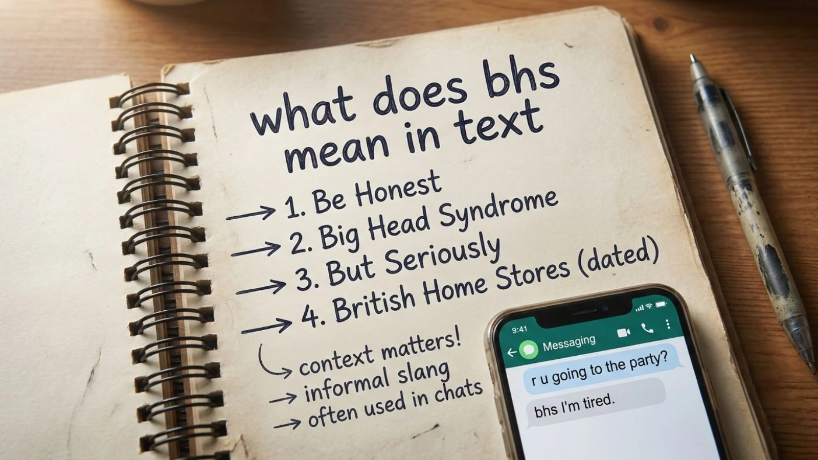 what does bhs mean in text