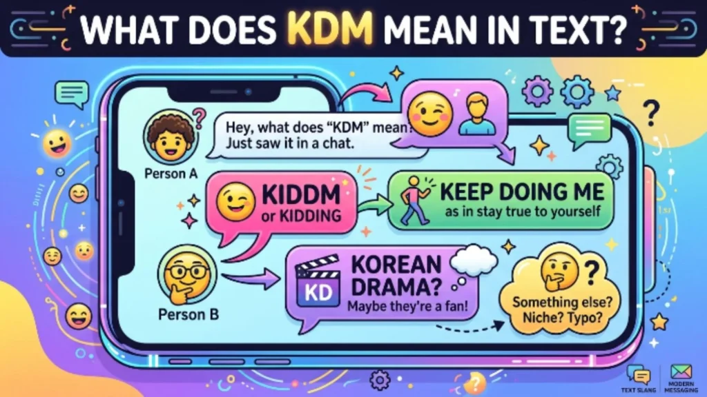 what does kdm mean in text