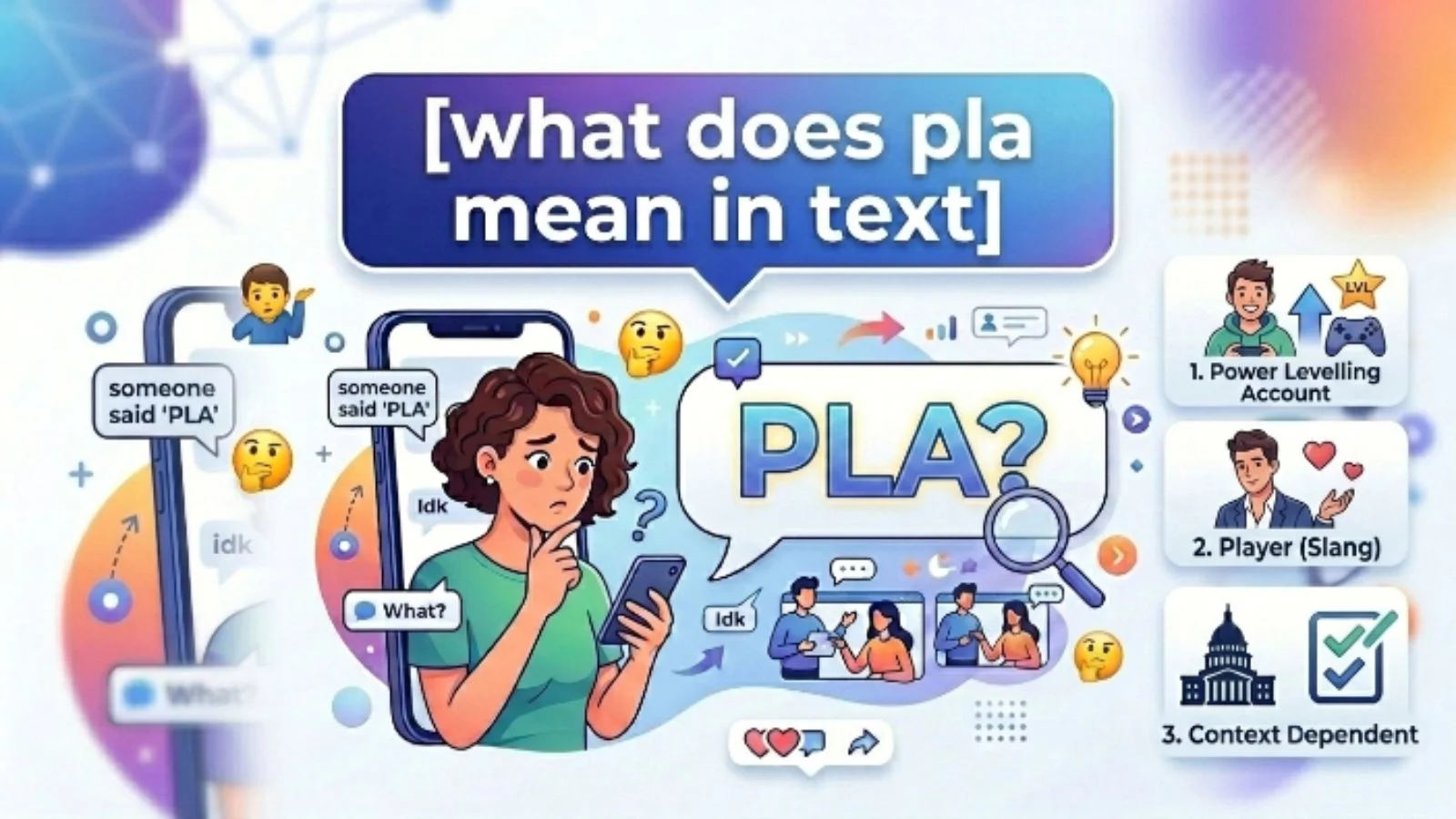 what does pla mean in text