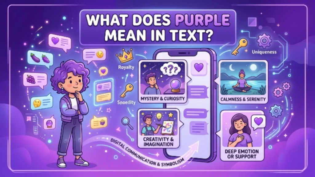 what does purple mean in text