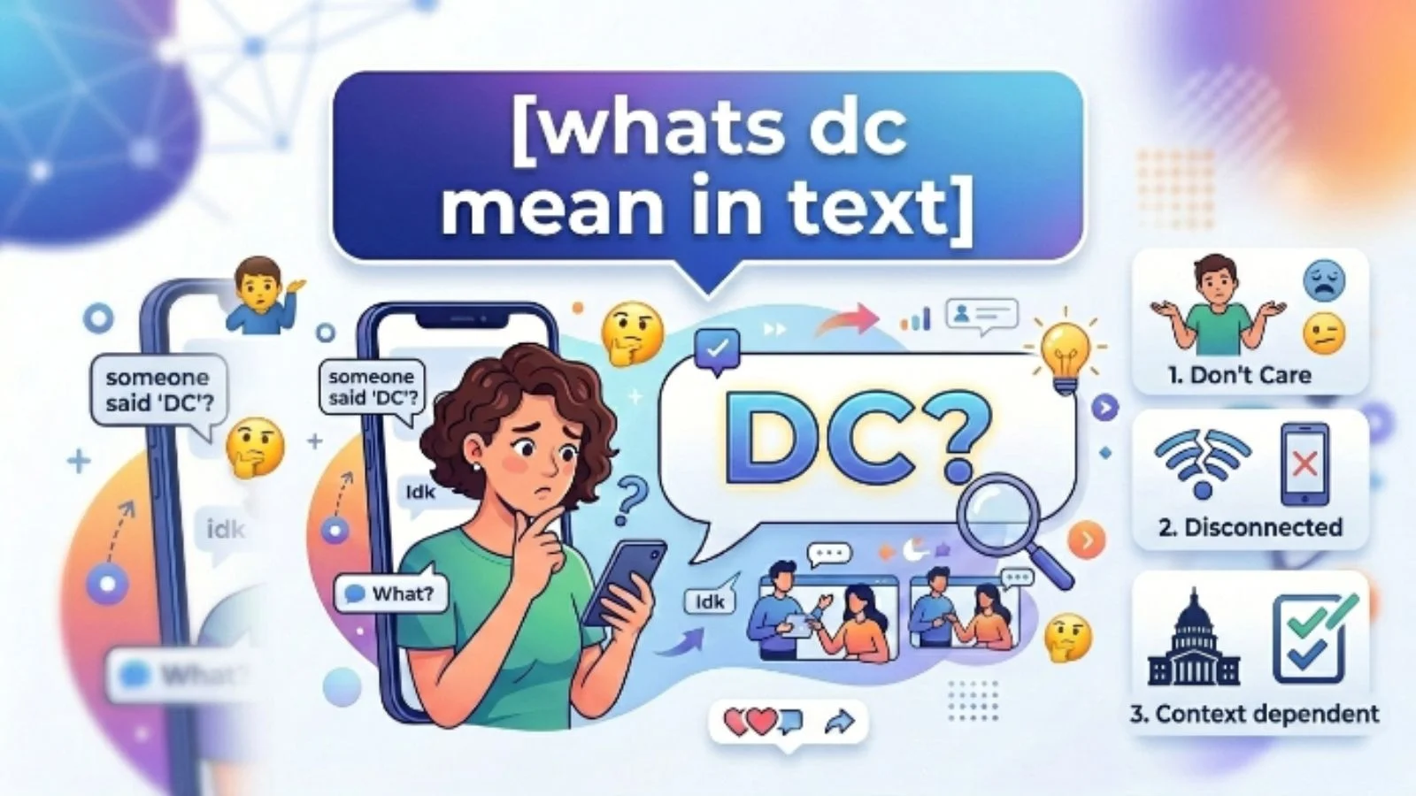 whats dc mean in text